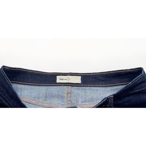 Gap Denim Skirt Womens 8 A Line Button Dark Blue Measures 30 x 18 - Picture 3 of 5